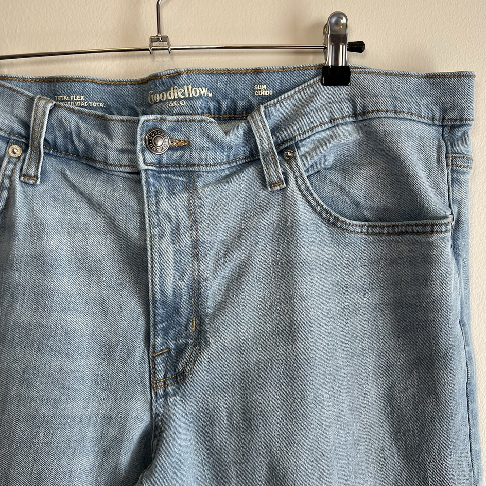 Goodfellow & Co Men's Total Flex Fit Jeans Light Wash Size 38W X 27” Denim Pants - Picture 3 of 13